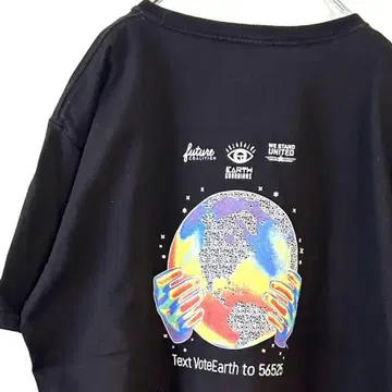 econscious VOTE EARTH 티셔츠 L 블랙 검정 구제 의류