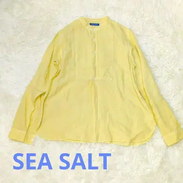 SEA SALT 씨 솔트 린넨 셔츠 풀오버 밴드 카라 일본제