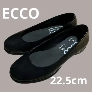에코 ECCO 발레 슈즈 블랙 가죽 발레리나 펌프스 22.5