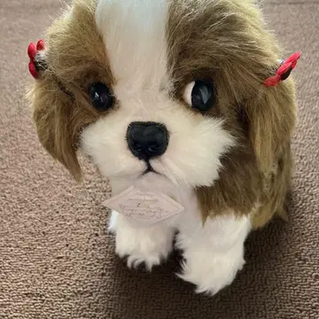 개 봉제 인형 중형 브라운과 화이트