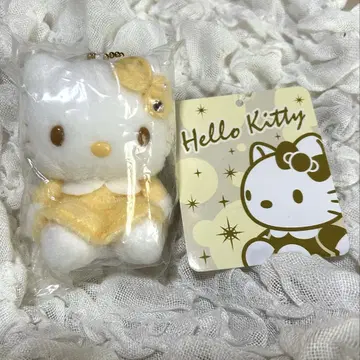 레어 헬로키티 화이트 봉제 인형 키체인