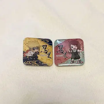 NARUTO 니지겐노모리 큐브 캔뱃지 미나토 쿠시나 세트