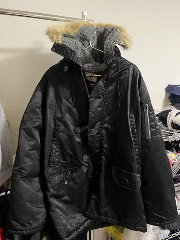 arctic parka 블랙 다운 자켓 퍼 포함 모즈 코트