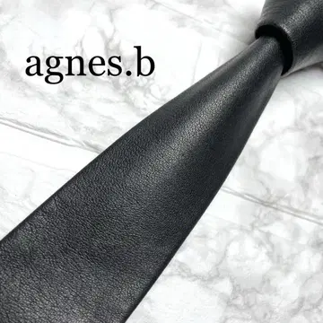 Apnes.b 애니에스베 넥타이 가죽 솔리드 타이 가죽 수트 셔츠