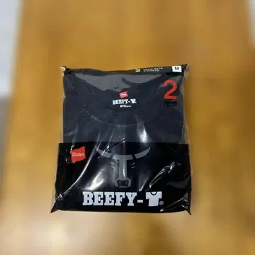 Hanes Beefy-T 블랙 M 사이즈 티셔츠 2장 세트