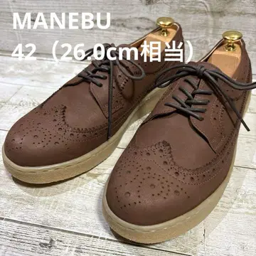 MANEBU 마네부 사이즈 42 (26.0cm 상당) 윙팁 브라운