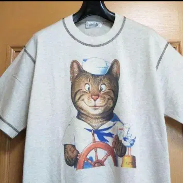 미사용 쿠니오 컬렉션 애니멀 고양이 고양이 티셔츠 티셔츠