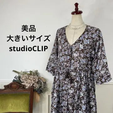 52 새상품급 빅 사이즈 studioCLIP 플라워 원피스