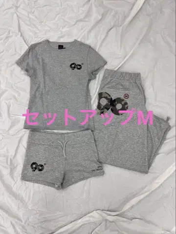 90 로고 걸 마이크로 쇼츠 x 크롭 티셔츠