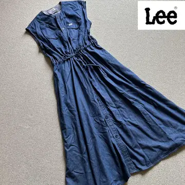 Lee 프론트 버튼 셔츠 데님 롱 원피스