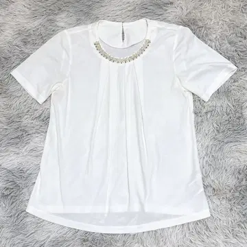 Bellebonita 여성용 반팔 블라우스 S 흰색 화이트 비쥬