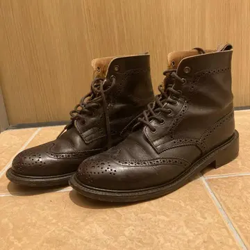 브라운 가죽 하이컷 워크 부츠 트리커스 Tricker's