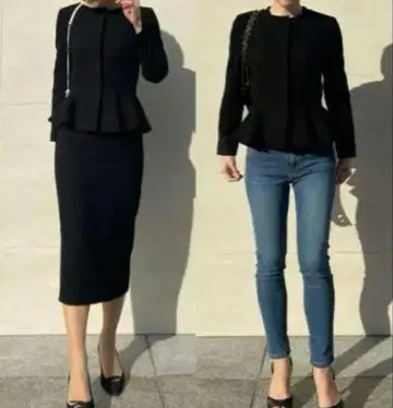 컨디션 최상 JENNE 노카라 자켓 페플럼