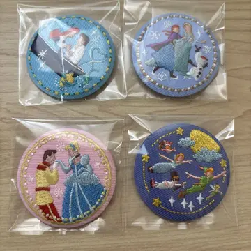 디즈니 자수 캔뱃지 4개 세트