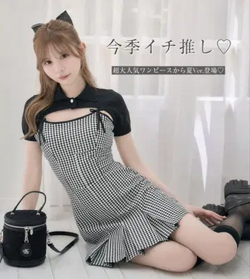 미셸 마카롱 숏 볼레로 앙상블 깅엄 원피스