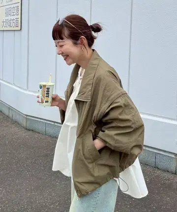 차오패닉 티피 2WAY 시어 나일론 스탠드 넥 자켓