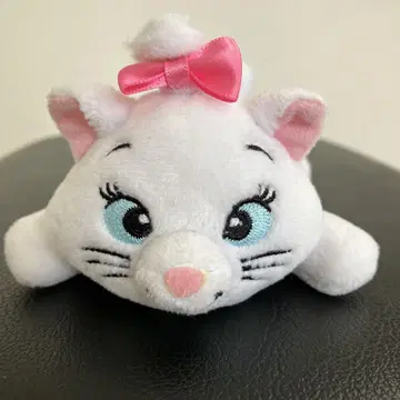 흰 고양이 봉제 인형 리본 포함