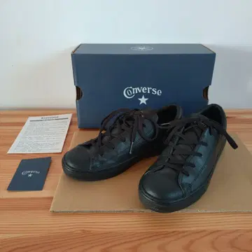 컨버스 가죽 올스타 쿠페 OX 블랙 스니커즈 22cm