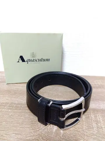새상품급 Aquascutum 블랙 검정 벨트 가죽