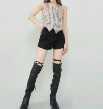 다리치 택 포함 새상품 더블 크로스 벨트 숏 팬츠 BLK 블랙 S 사이즈