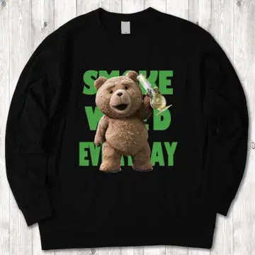 Ted bong weed movie 랩 T 블랙 맨투맨 XL