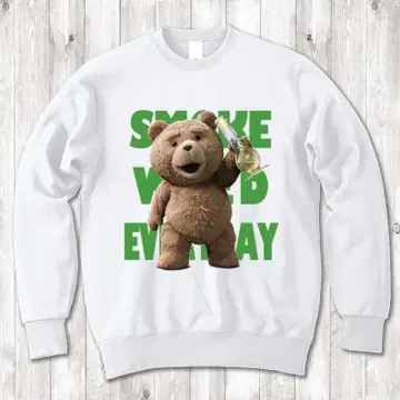 Ted bong weed movie 랩 T 화이트 맨투맨 XL