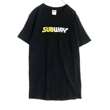 3018 SUBWAY 서브웨이 빅 프린트 기업 티셔츠 반팔 블랙