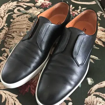 산토니 santoni 블랙 가죽 슬립온 스니커즈 27cm UK8