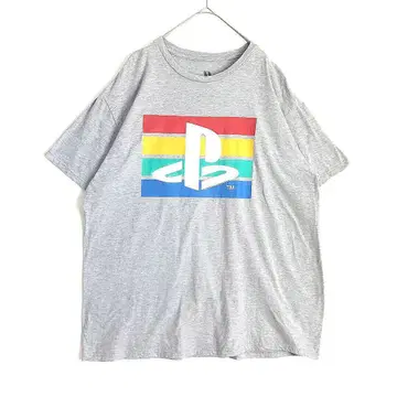 3020 플레이스테이션 멕시코제 플레이스테이션 티셔츠 반팔 그레이