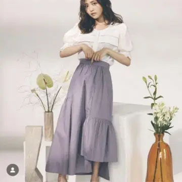 sachat 코튼 패널 디자인 스커트 그레이 [새상품급]