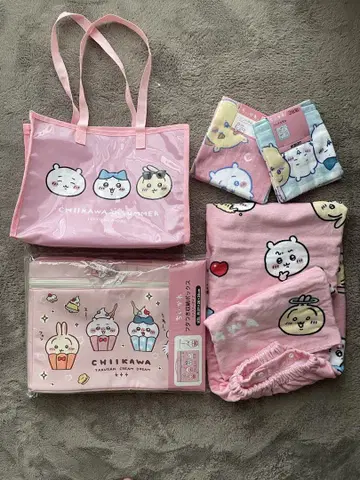치이카와 (먼작귀) 비닐 백, 뚜껑이 있는 수납 박스, 타월