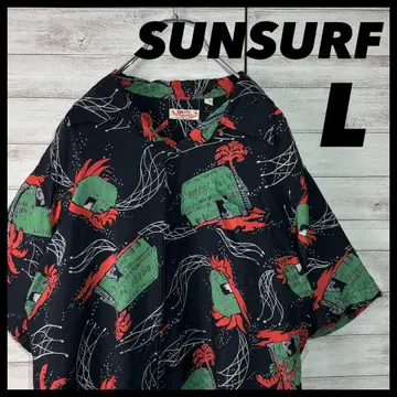 3355 SUNSURF 선서프 오픈 카라 셔츠 알로하 셔츠 L 하와이