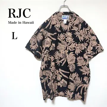 RJC 알로하 셔츠 반팔 꽃무늬 면 코튼 L