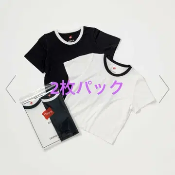 Hanes for BIOTOP TRIBLEND CROPPED 티셔츠 2P