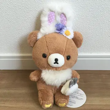 새상품 모은 봉제 인형 리락쿠마 차이로이코구마 토끼 꽃밭