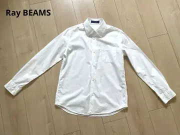 Ray BEAMS (레이빔즈) 긴팔 셔츠 화이트 코튼 100% 면