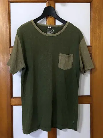 고 헴프 링거 티셔츠 포켓 티셔츠 가슴 포켓 L 페이드 트림