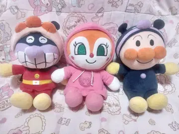 호빵맨 봉제 인형 3종 세트 호빵맨 뮤지엄 바이킹맨