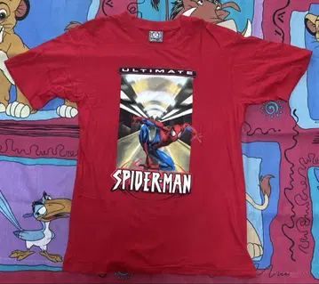 ULTIMATE SPIDER-MAN 빨간색 티셔츠 2002