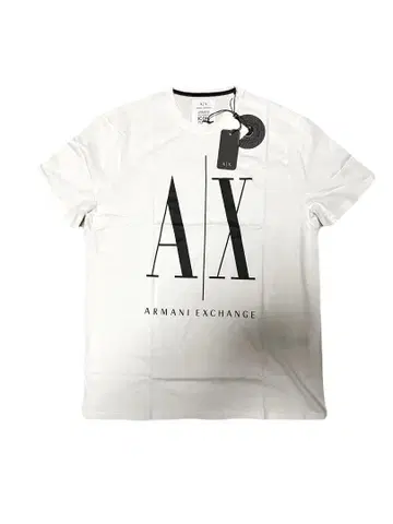 Armani Exchange 화이트 티셔츠 아이콘 시리즈 사이즈 M