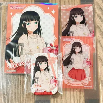 Aqours 쿠로사와 다이아 게이머즈 브로마이드 캔뱃지 클리어 카드