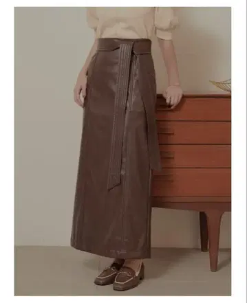 STYLEVOICE 인조 가죽 타이트 스커트 벨트 포함