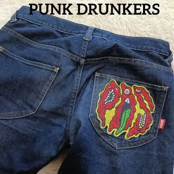 PUNK DRUNKERS 펑크 드렁커스 데님 자수 유령 와펜