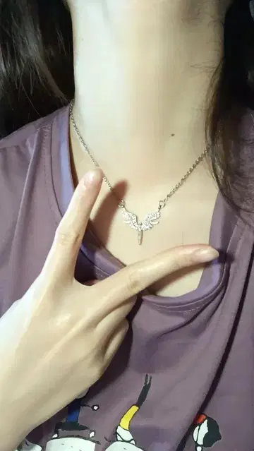 깃털 모티브 목걸이 실버