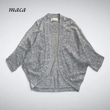 Z9-034 maca 린넨 블렌드 썸머 니트 가디건 M 그레이