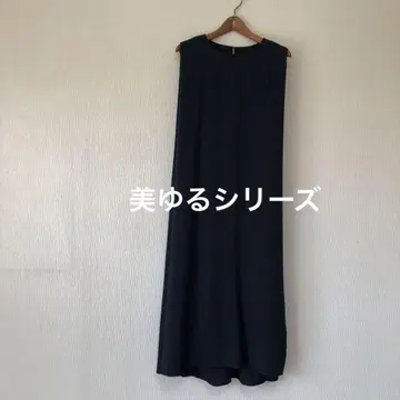 슬리브리스 롱 원피스 접촉 냉감 KHARIS. ANGEL 네이비