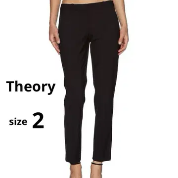 Theory 센터 프레스 테이퍼드 팬츠 사이즈 2 블랙 M