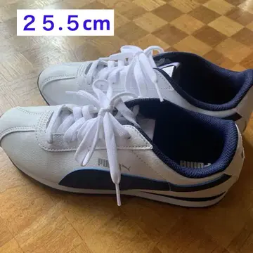 푸마 화이트 네이비 스니커즈 25.5cm