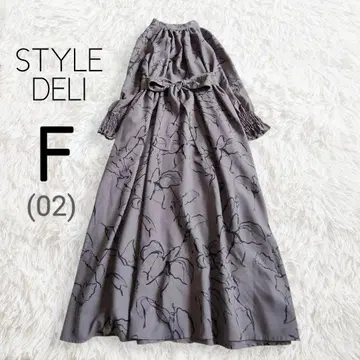 STYLE DELI 스타일 델리 원피스 그레이 꽃무늬 롱 긴팔