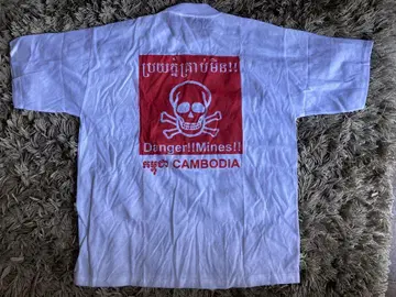 CAMBODIA DANGER!! MINES!! 티셔츠 미사용품